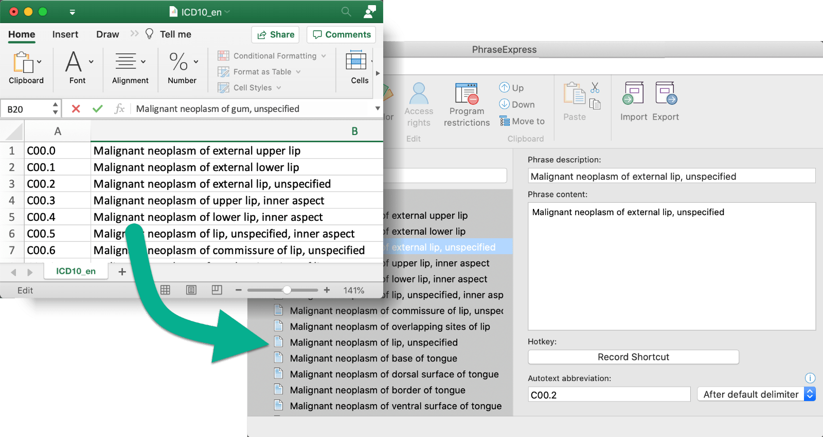 Import data files from other applications for use with PhraseExpress.