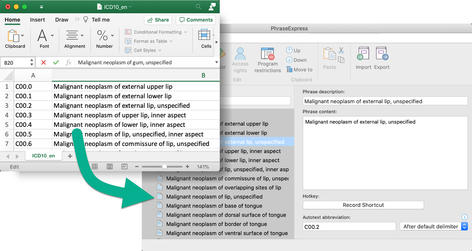 Importieren Sie Datendateien aus anderen Anwendungen zur Verwendung mit PhraseExpress.