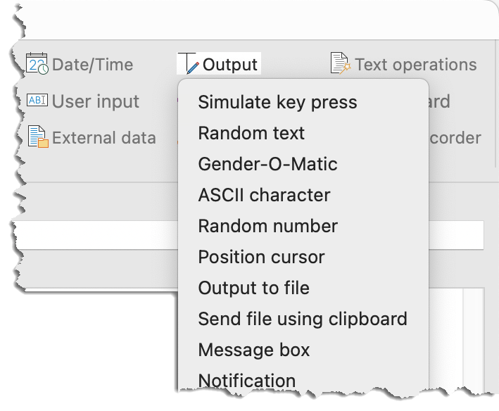 Output-related macro functions