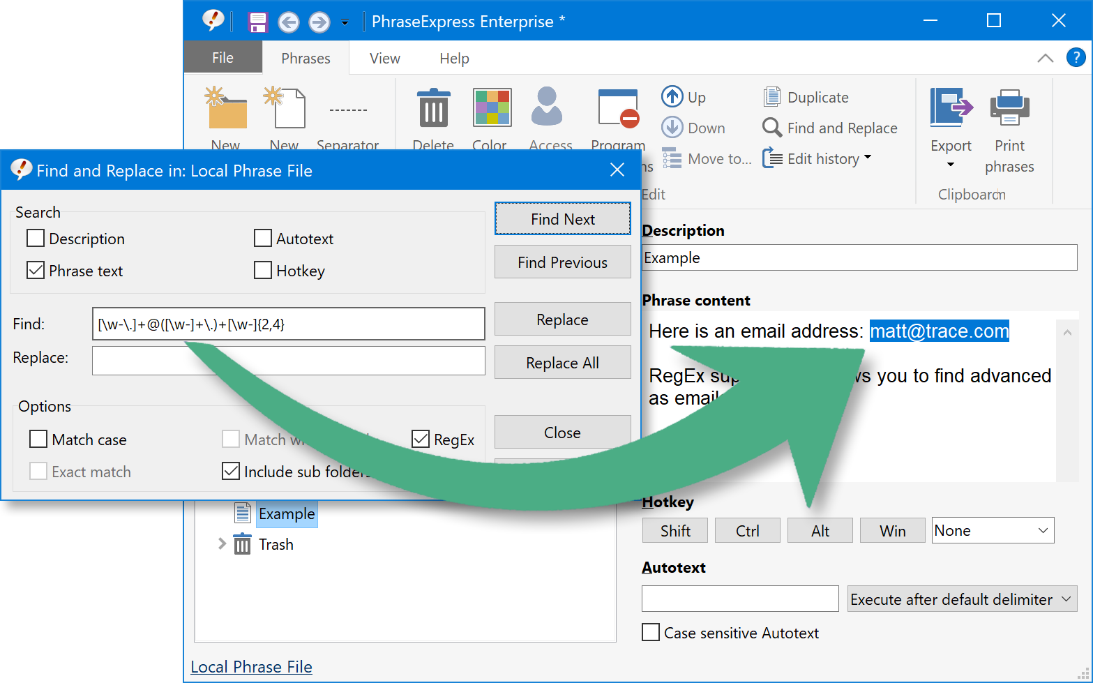 Perform advanced RegEx queries in your snippet database