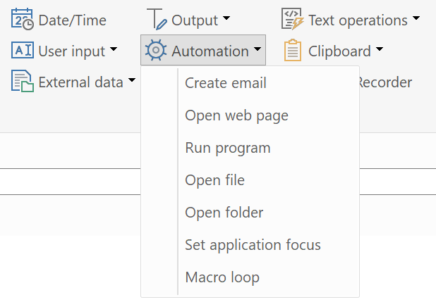 Automation macro functions