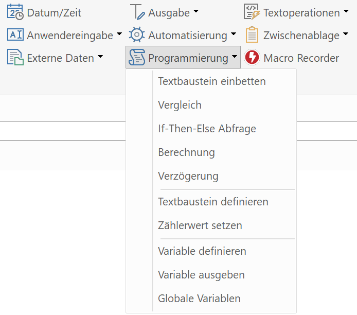 Makrofunktionen für die Programmierung