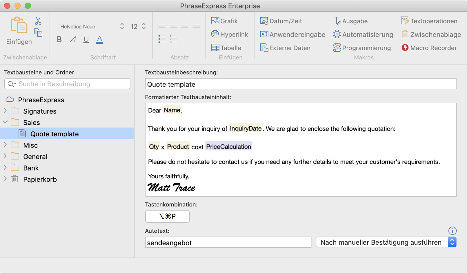 Kompatibilität mit PhraseExpress für Mac v3