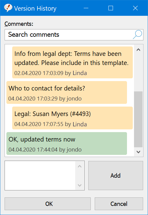 Phrase contents can be discussed in the team and any earlier edit version can be restored. Phrase contents can be discussed in the team and any earlier edit version can be restored.